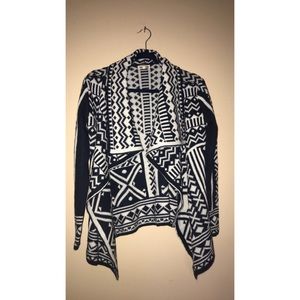 blue and white sweater